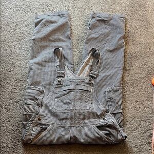 Duluth Trading Co Black and White Striped overalls XS
